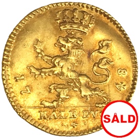 Sverige, Fredrik I 1720-1751, Lantgreve av Hessen-Kassel, guld 1/2 dukat 1748 - Sällsynt typmynt!