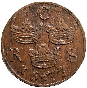 Karl XI - 1/6 Öre SM 1677 - Vackert exemplar