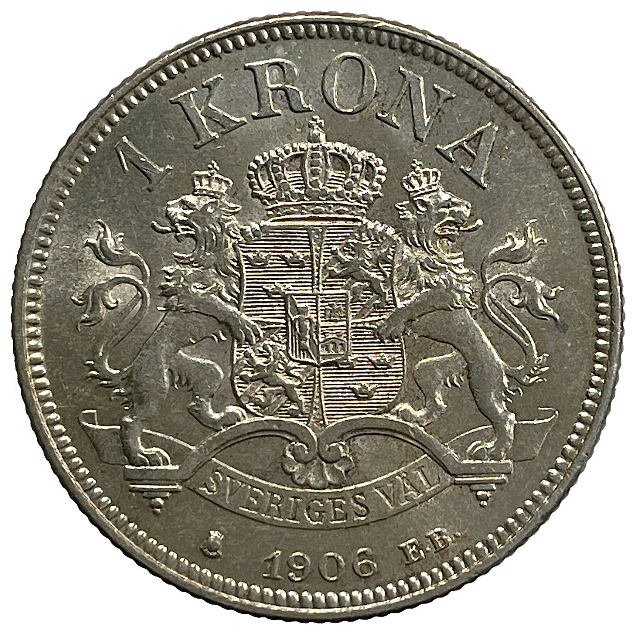 Oskar II - 1 Krona 1906 - Ett ocirkulerat exemplar