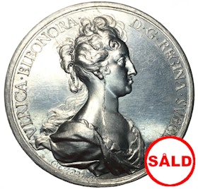 Sverige, Ulrika Eleonora 1719-1720, Medalj av Hedlinger till drottningens kröning 1719 - Ensidigt avslag i Aluminium - RR