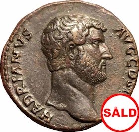 Romerska riket, Hadrianus 117-138. Sestertie med "Medaljprägling"