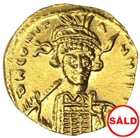 Bysantinska Riket, Constantine IV Pogonatus, med Heraclius & Tiberius, 668-685 e.Kr. Solidus i guld - VACKERT EXEMPLAR