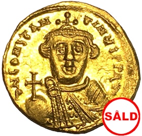 Bysantinska riket, Constans II 641-668 e.Kr, Guldsolidus - OCIRKULERAT EXEMPLAR