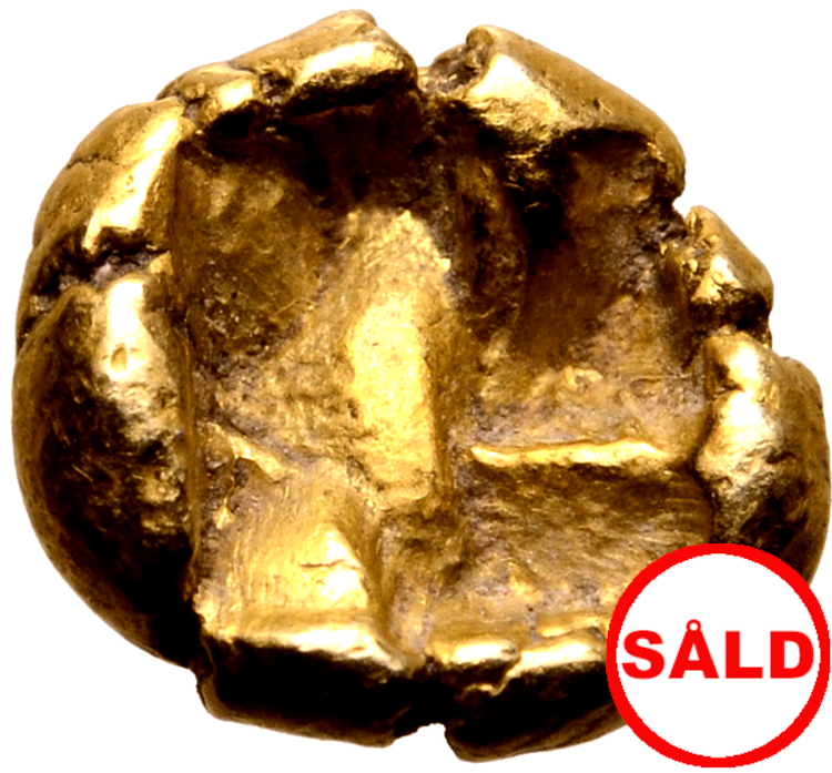 Ionien, osäker myntort ca 625-600 f.Kr - guld 1/24-stater - Världens första mynt