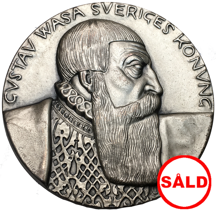 Carl Milles Silvermedalj, Gustav Vasas 400-årsminne 1523-1923 - MYCKET SÄLLSYNT