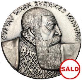 Carl Milles Silvermedalj, Gustav Vasas 400-årsminne 1523-1923 - MYCKET SÄLLSYNT