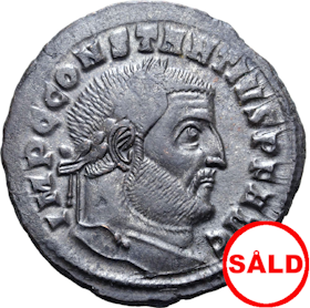 Konstantius I 305-306 e.Kr - Vacker silvrig Follis