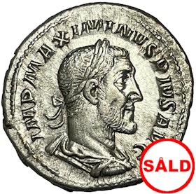 Maximinus 235-238 e.Kr - Vacker denar med skarpt porträtt och bra bottenlyster