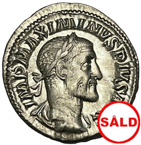 Maximinus 235-238 e.Kr - Vacker denar med skarpt porträtt och bra bottenlyster