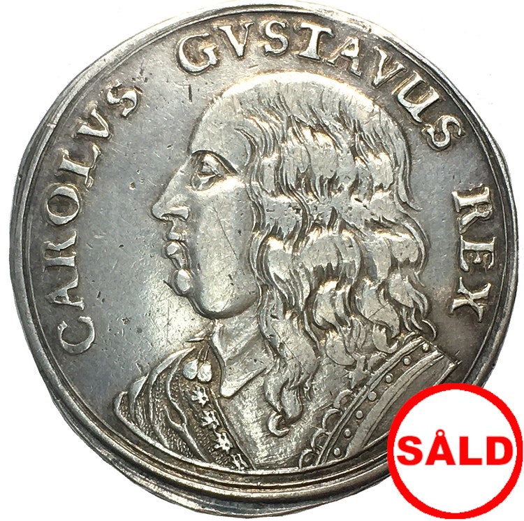 Karl X Gustav - Kastmynt 1654 - till Kröningen - Kvalitet 1+, 10.9g, 31.43mm