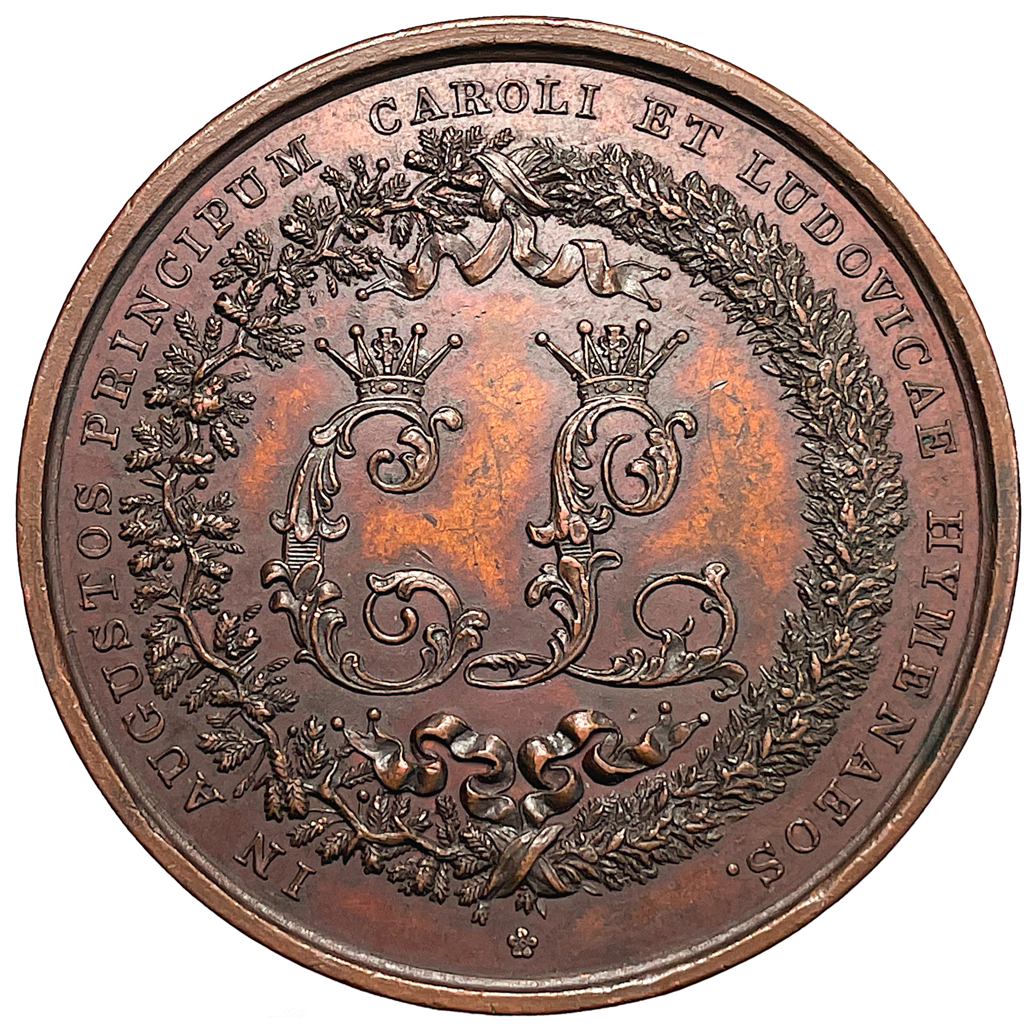 Sverige, Kronprins Karls (XV) giftermål med Lovisa den 19 juni 1850 av Per Henrik Lundgren - RR i brons