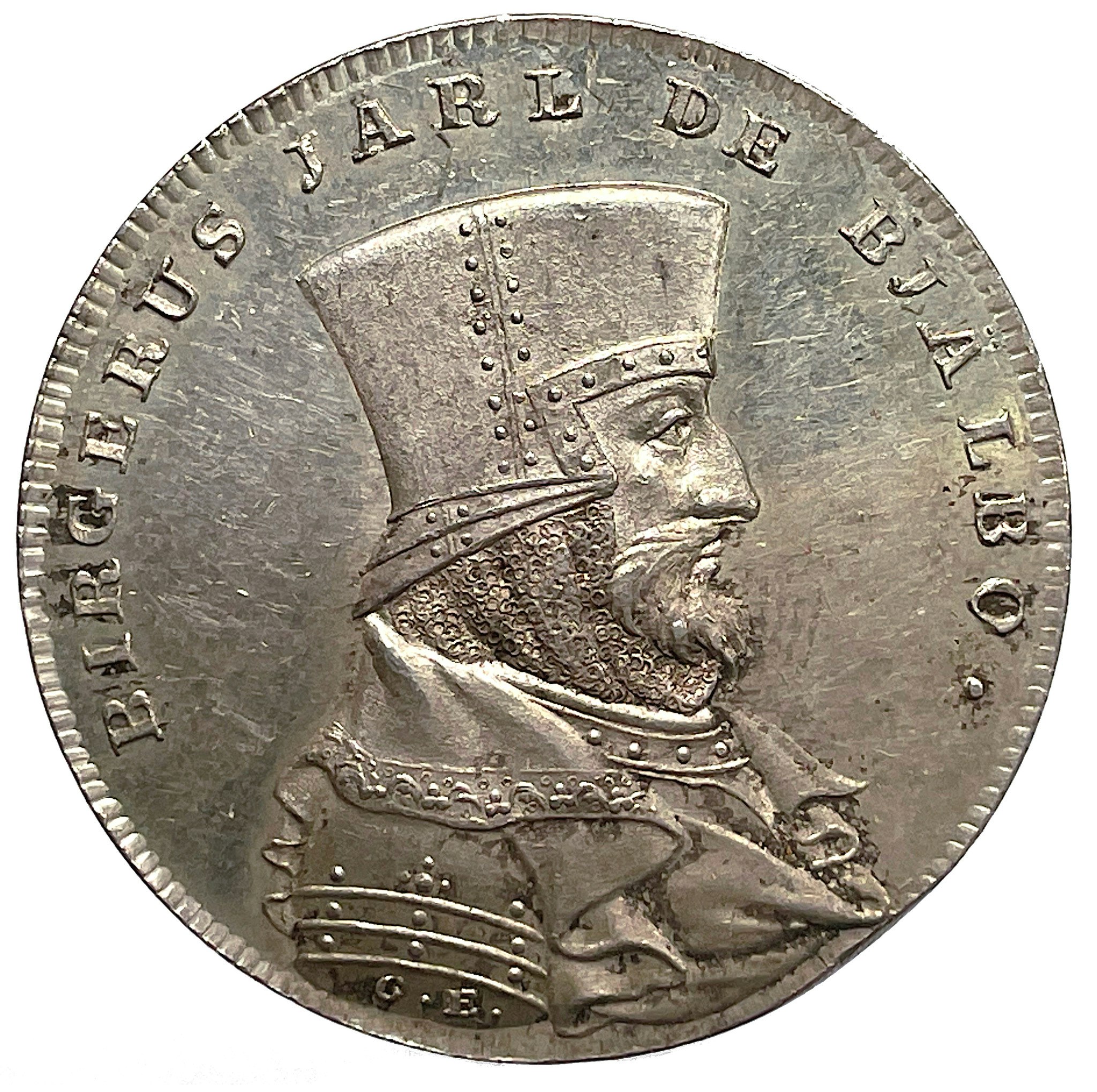 Birger Magnusson (Birger Jarl) av Carl Enhörning 1817 - Mycket sällsynt i silver - RRR