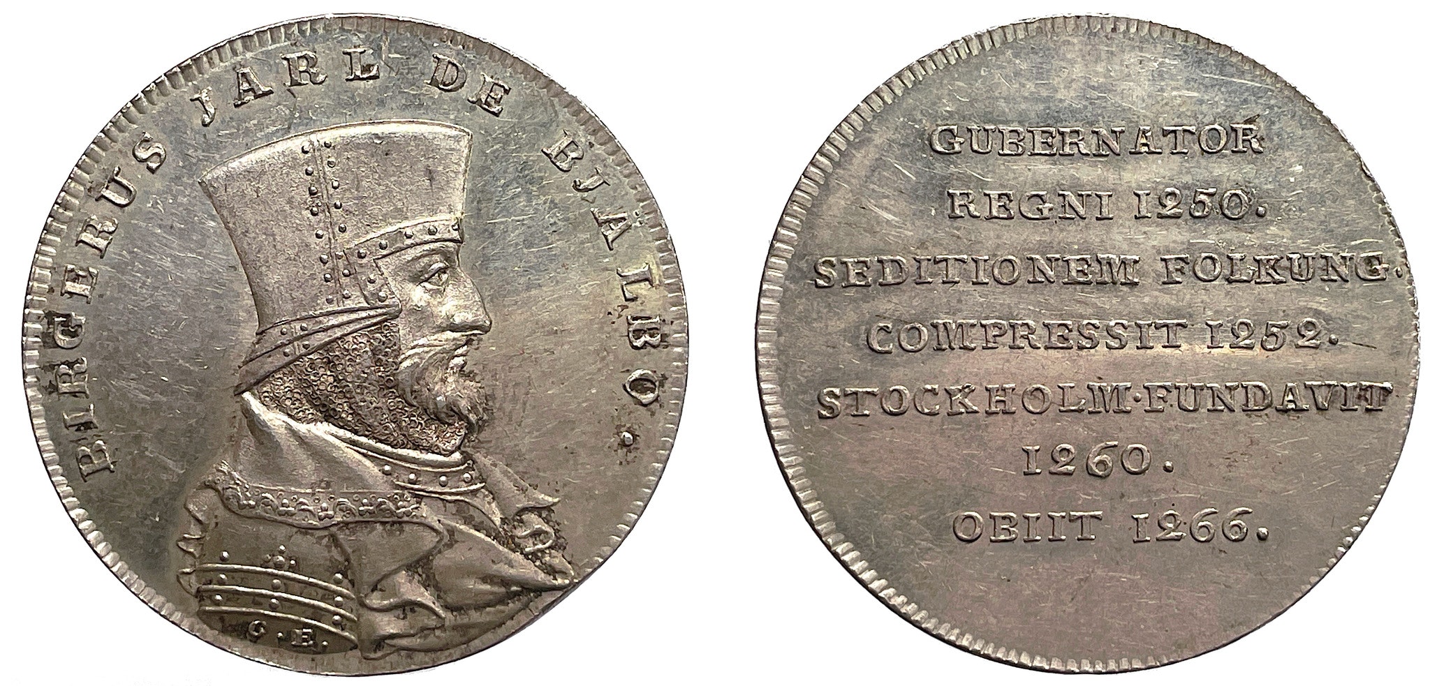 Birger Magnusson (Birger Jarl) av Carl Enhörning 1817 - Mycket sällsynt i silver - RRR