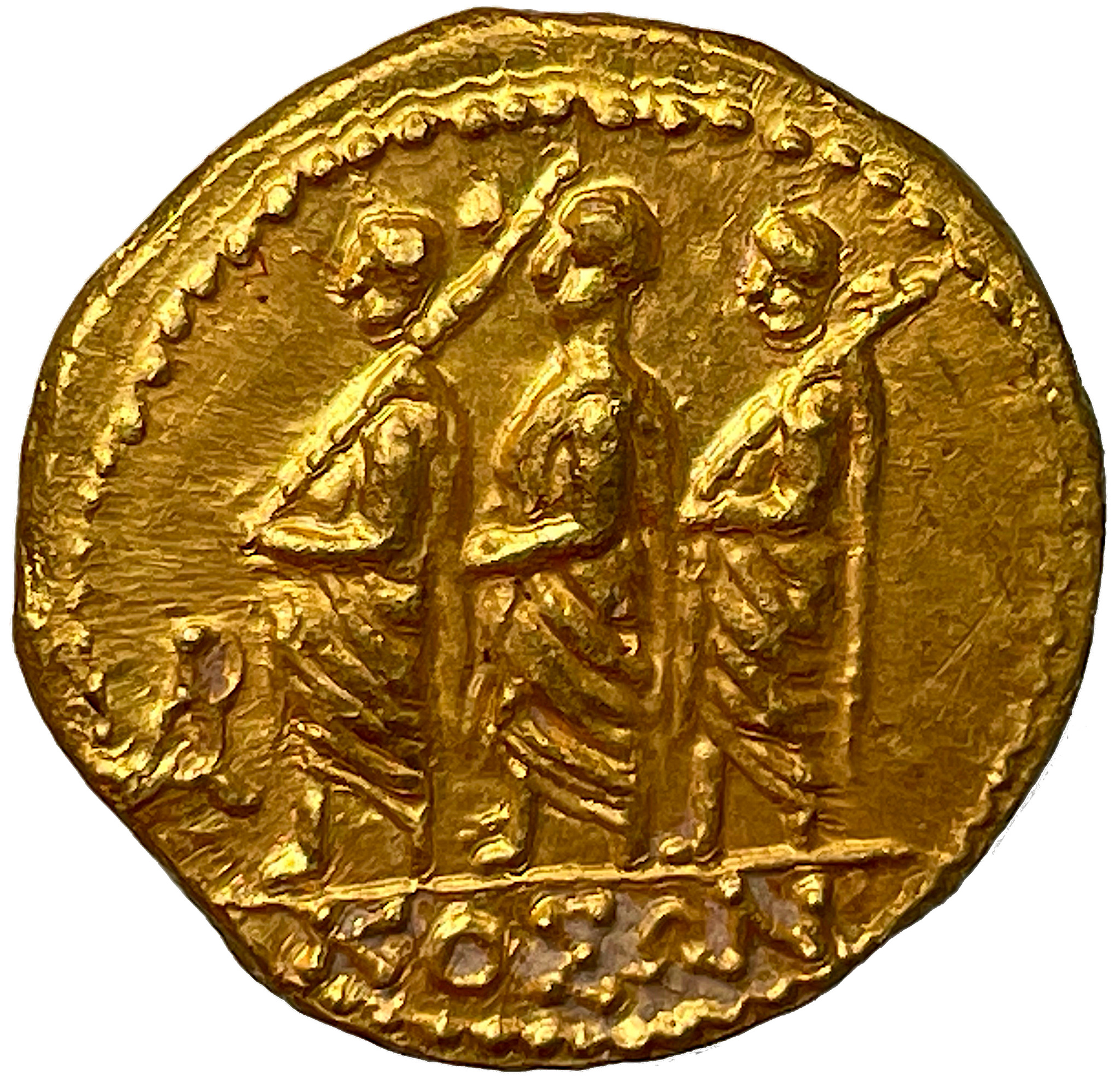 Romerska republiken, Markus Junius Brutus Guldstater ca 43-42 f.Kr - PRAKTEX - MINT STATE
