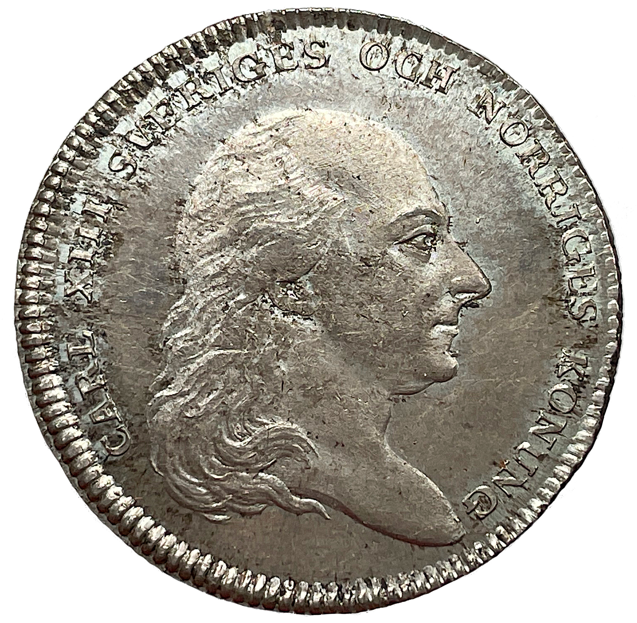 Karl XIII - Kastmynt 1/3 Riksdaler till begravning 1818 -  i underbar kvalitet, full lyster och härligt skarpa kanter