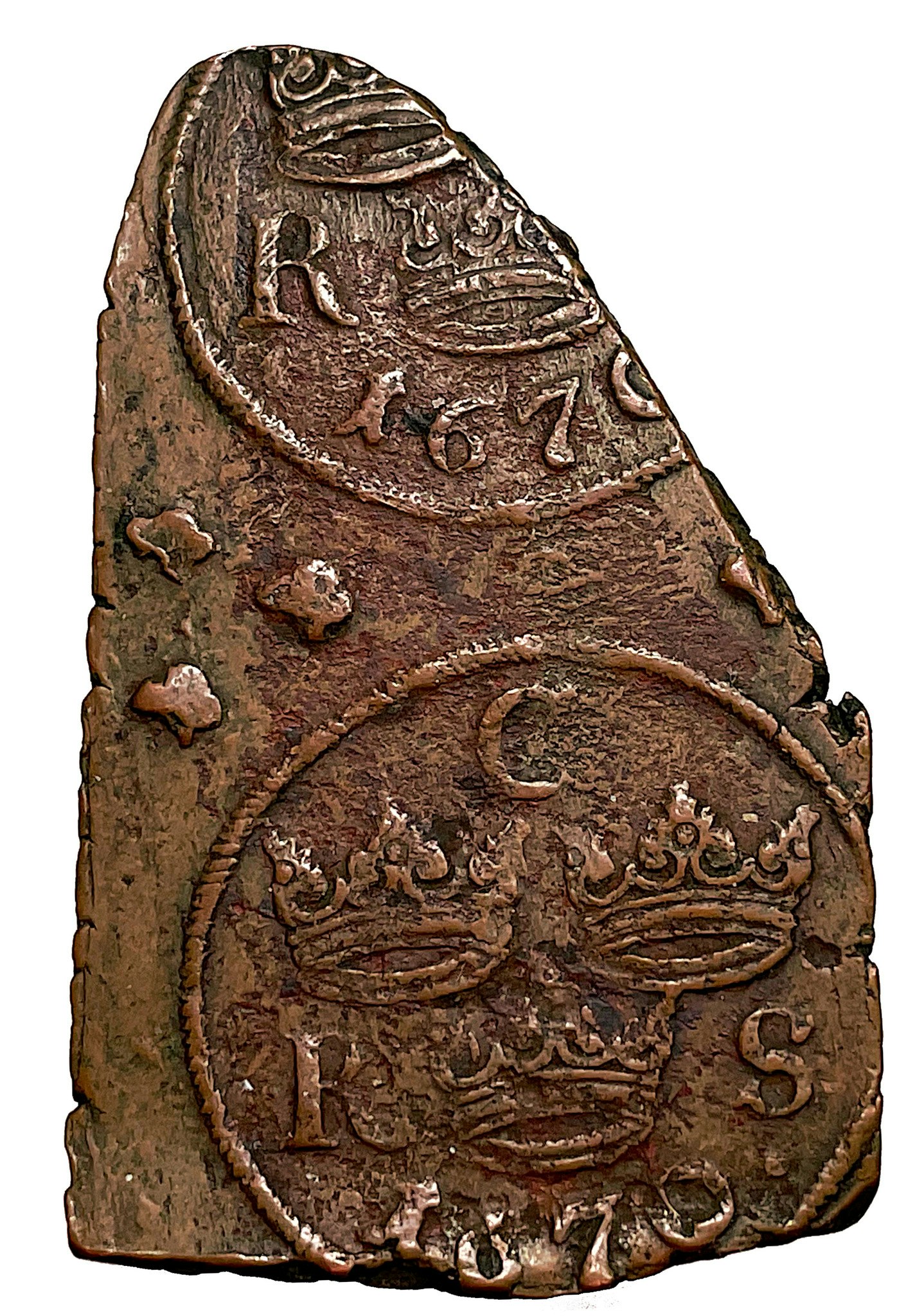 Karl XI - 1/6 Öre SM 1670 - Mynt på outstansad ten - Extremt sällsynt, detta ex ej tidigare noterat i min inventering