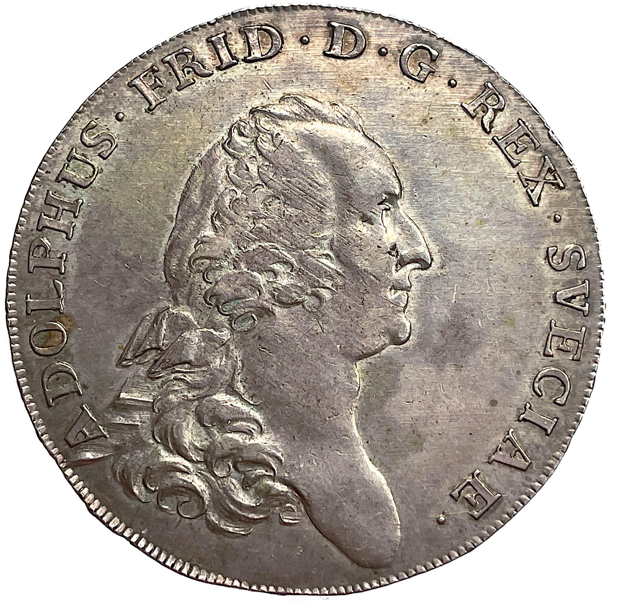 Adolf Fredrik - 3 Daler SM / Riksdaler 1770 med 9 serafer