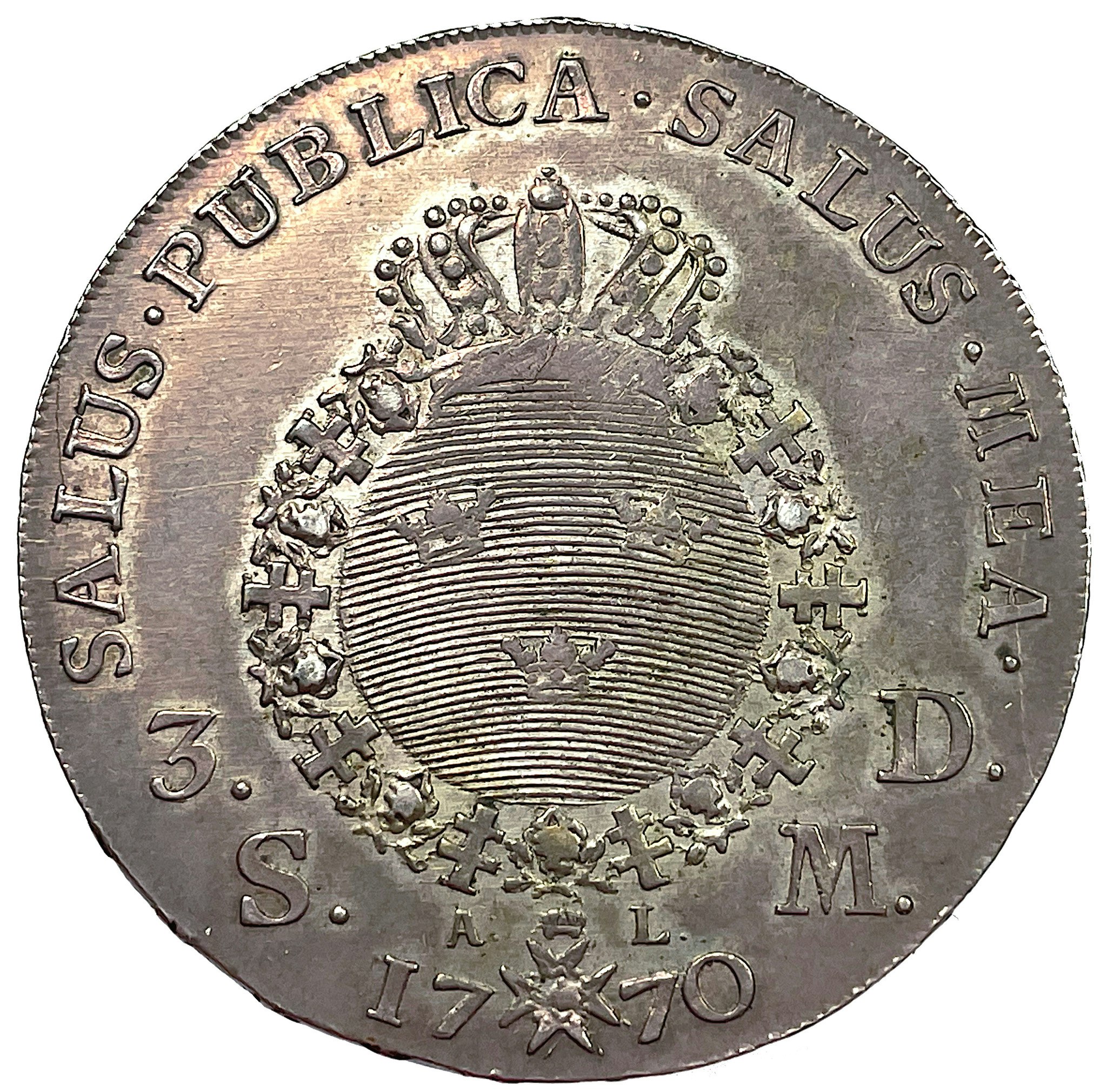 Adolf Fredrik - 3 Daler SM / Riksdaler 1770 med 9 serafer