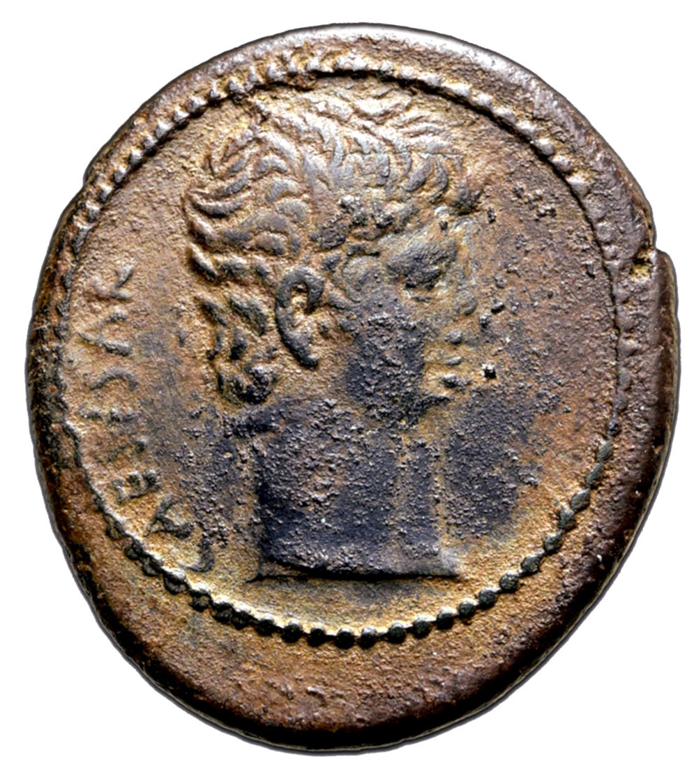 Augustus 27 f.Kr-14 e.Kr, Mindre Asien, osäker myntort, Brons 30mm på stort myntämne