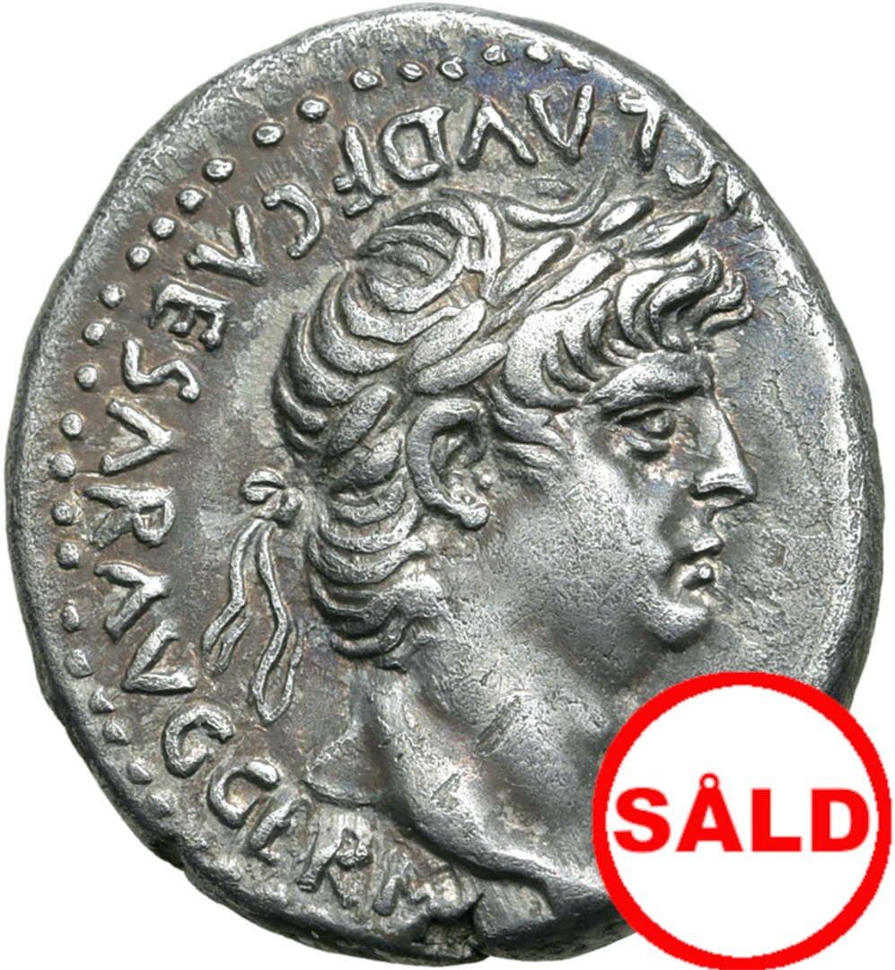 Nero & Claudius ca 63-65 e.Kr - Didrachm - MYCKET SÄLLSYNT