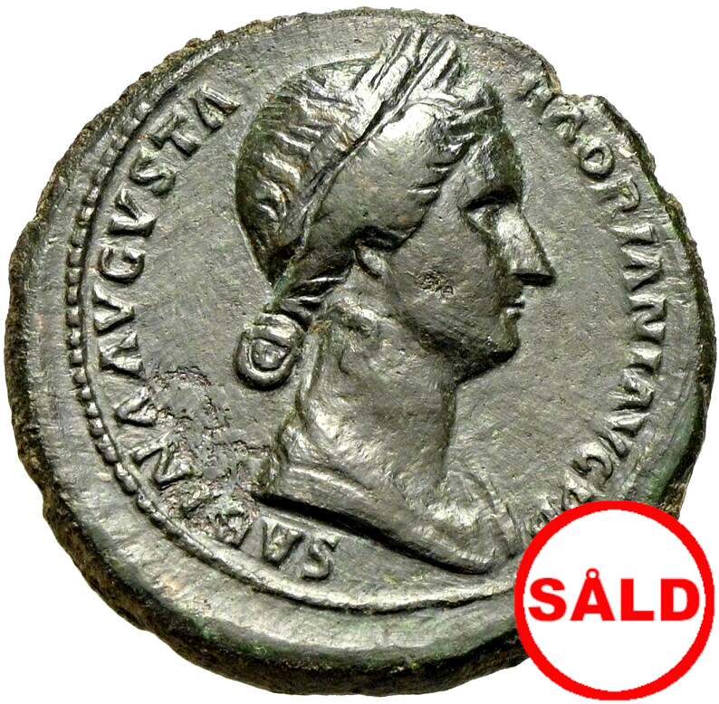 Romerska riket, Sabina (gift med Hadrianus) - As - Vackert exemplar - Sällsynt