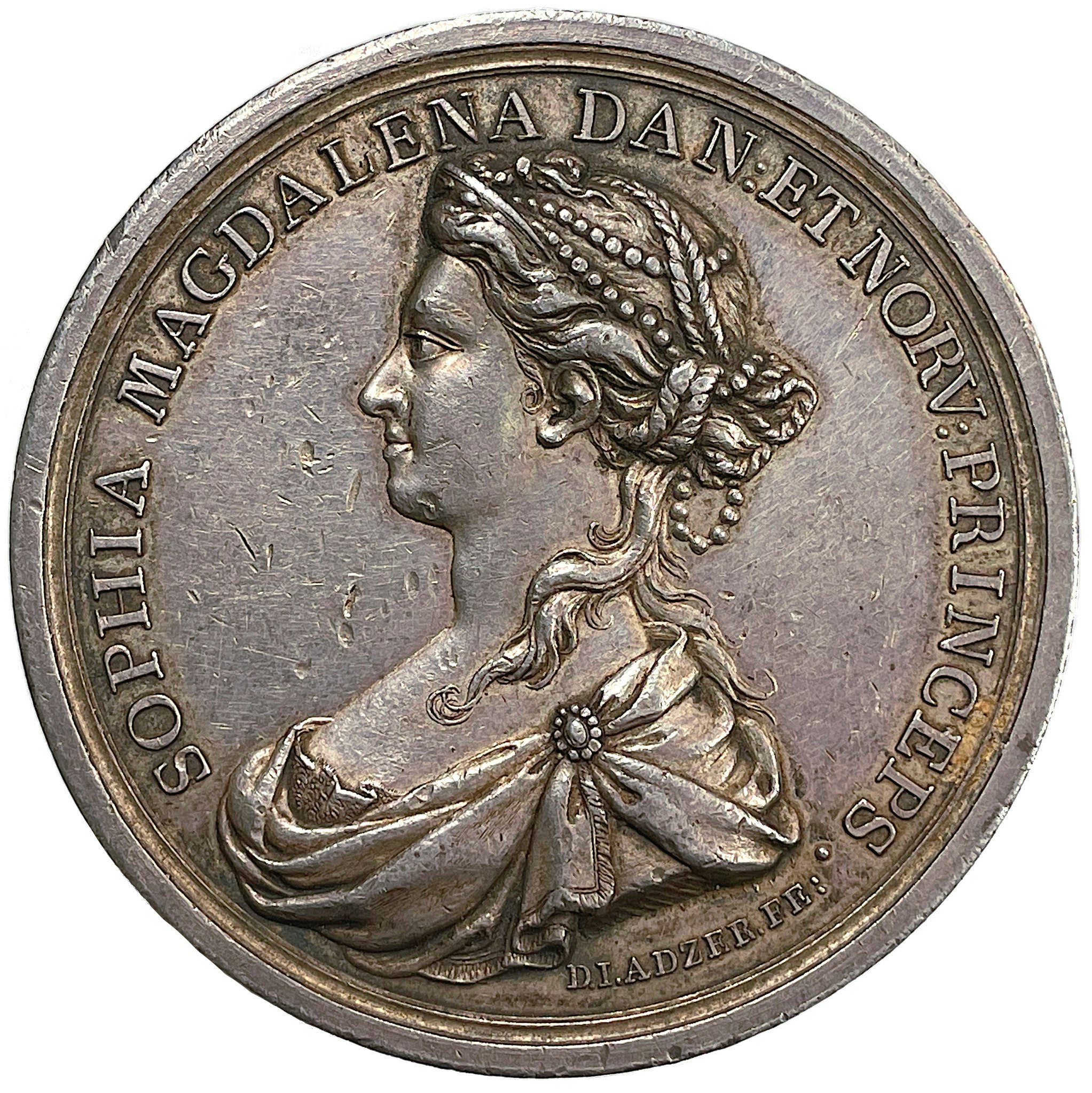 Danska prinsessan Sophia Magdalenas giftermål genom prokuration med kronprins Gustav (III)  i Köpenhamn den 1 oktober 1766 av Daniel Jensen Adzer - SÄLLSYNT