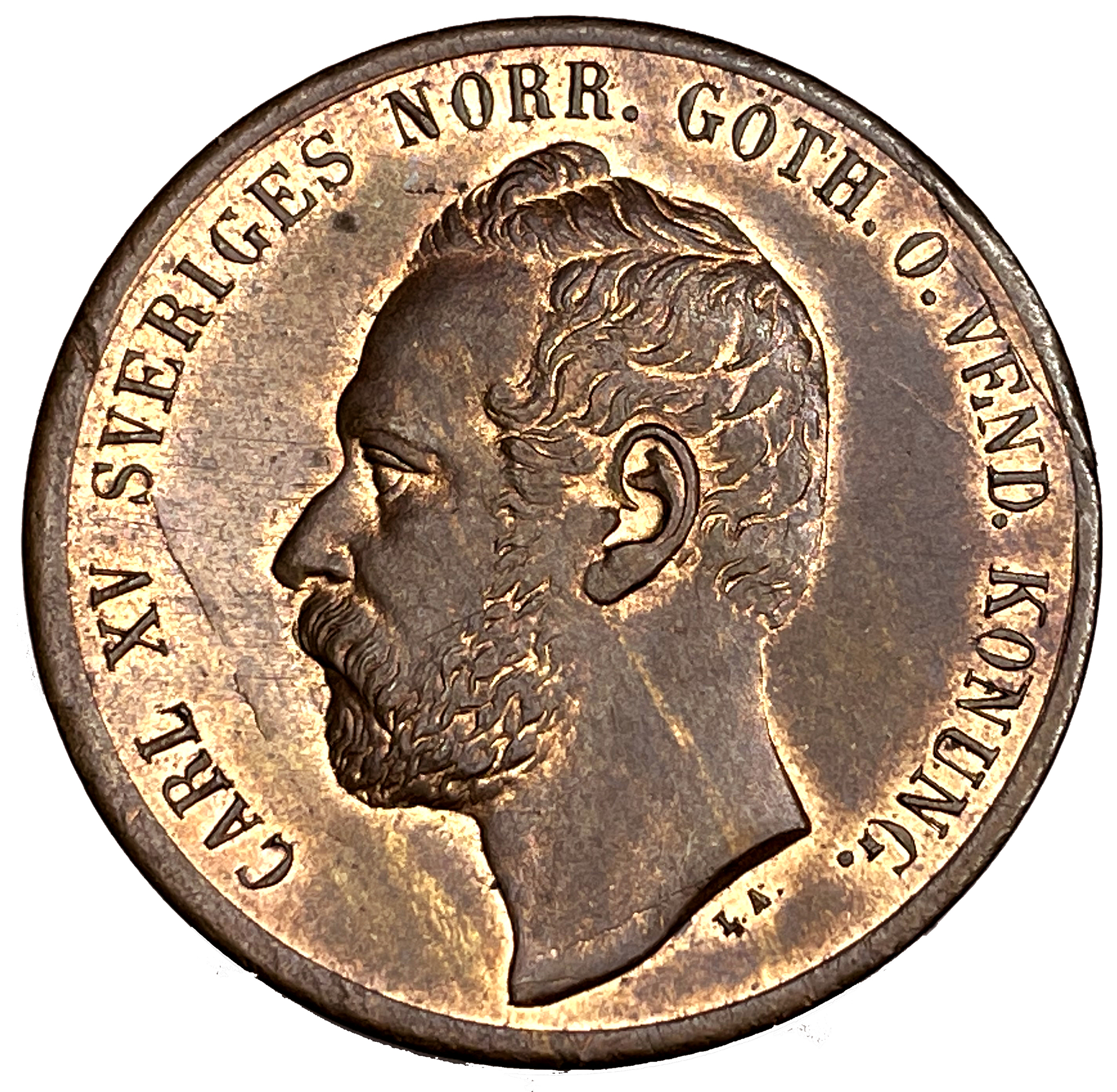 Karl XV, 5 Öre 1862 med stjärna - Vackert ocirkulerat exemplar