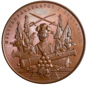 Militärsällskapet i Stockholms hedersmedalj utdelad till Georg Wolfgang von Francken den 28 oktober 1870 av Lea Ahlborn - Avslag i brons