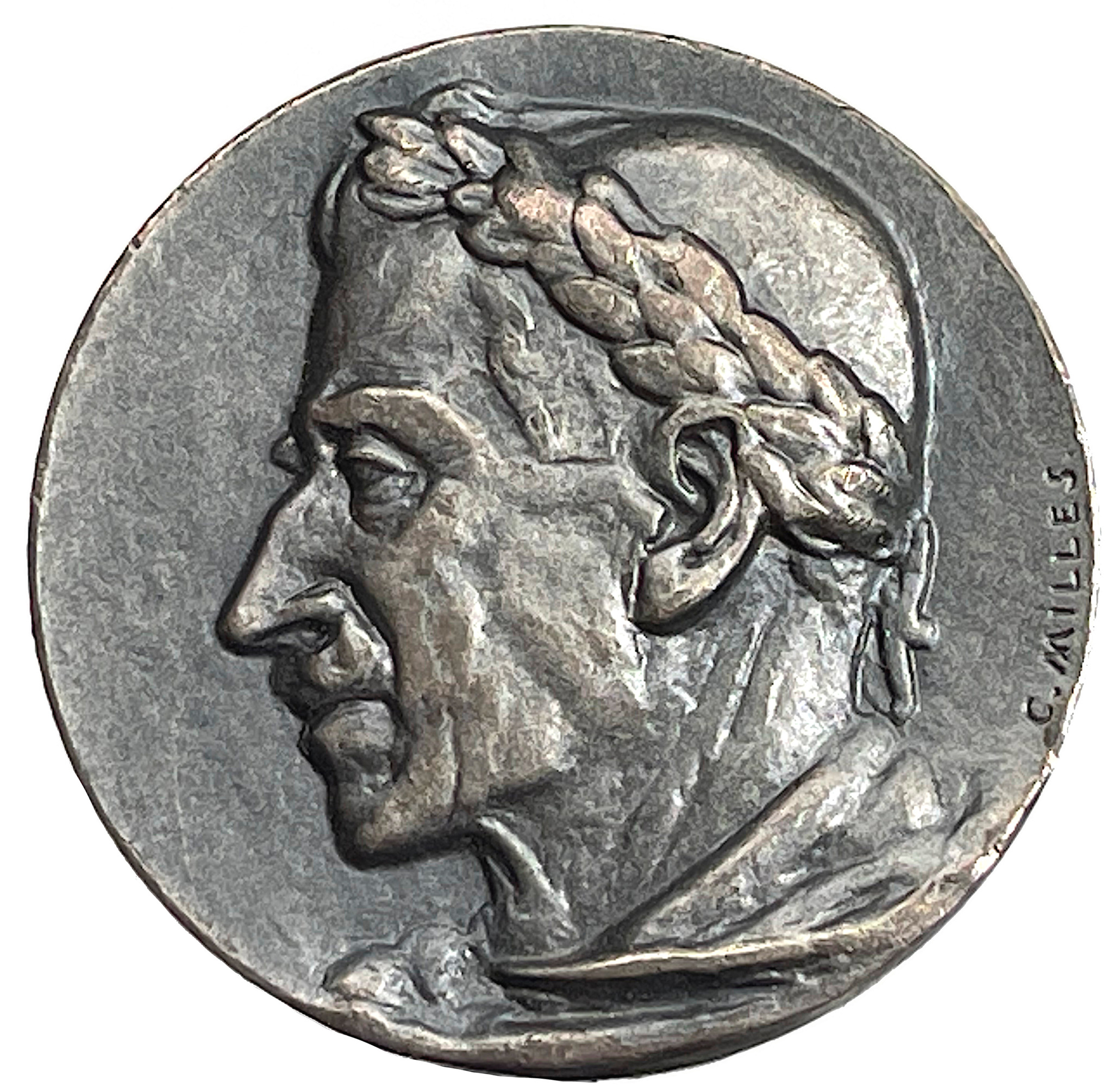 Carl Milles - Verner von Heidenstam 70 år 6 juli 1929 silvermedalj - Mycket sällsynt