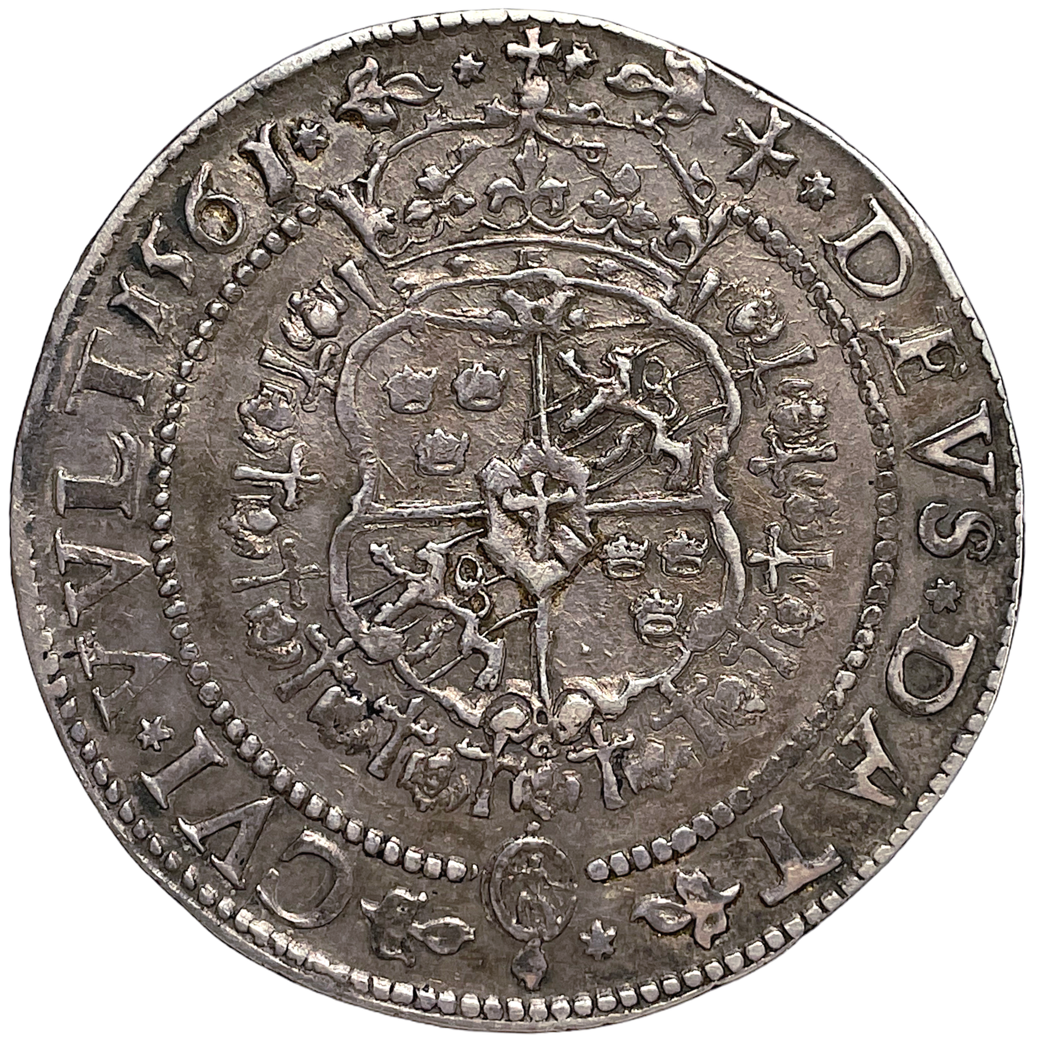 Erik XIV - Daler 1561 Stor bild - TOPPEXEMPLAR FÖR TYPEN - RAR I DENNA KVALITET