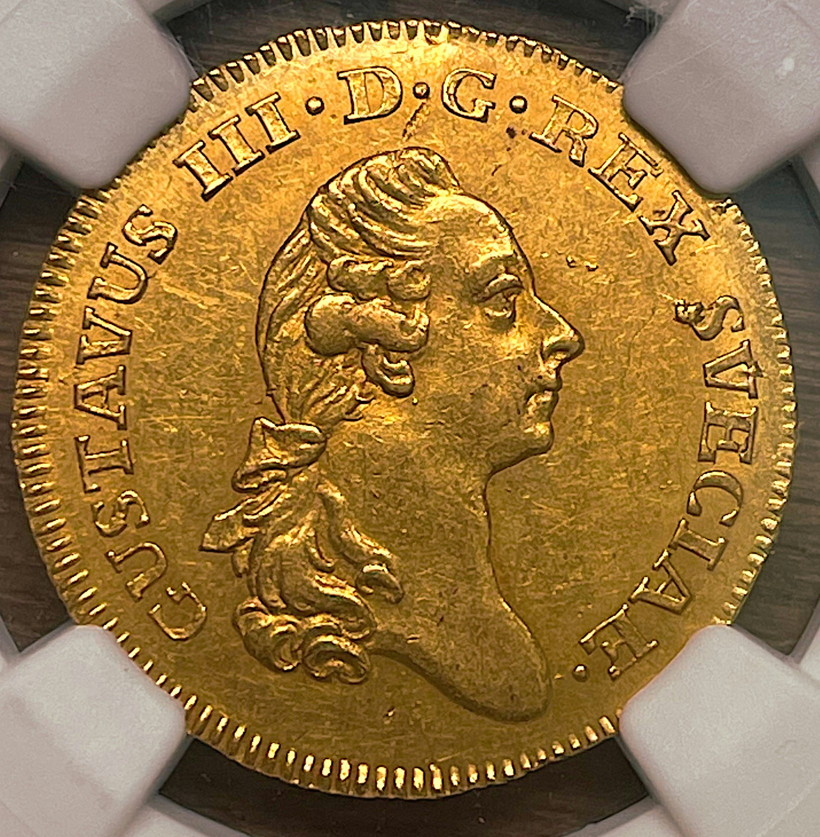 Gustav III - Dukat 1777 - Vackert exemplar - NGC MS 62