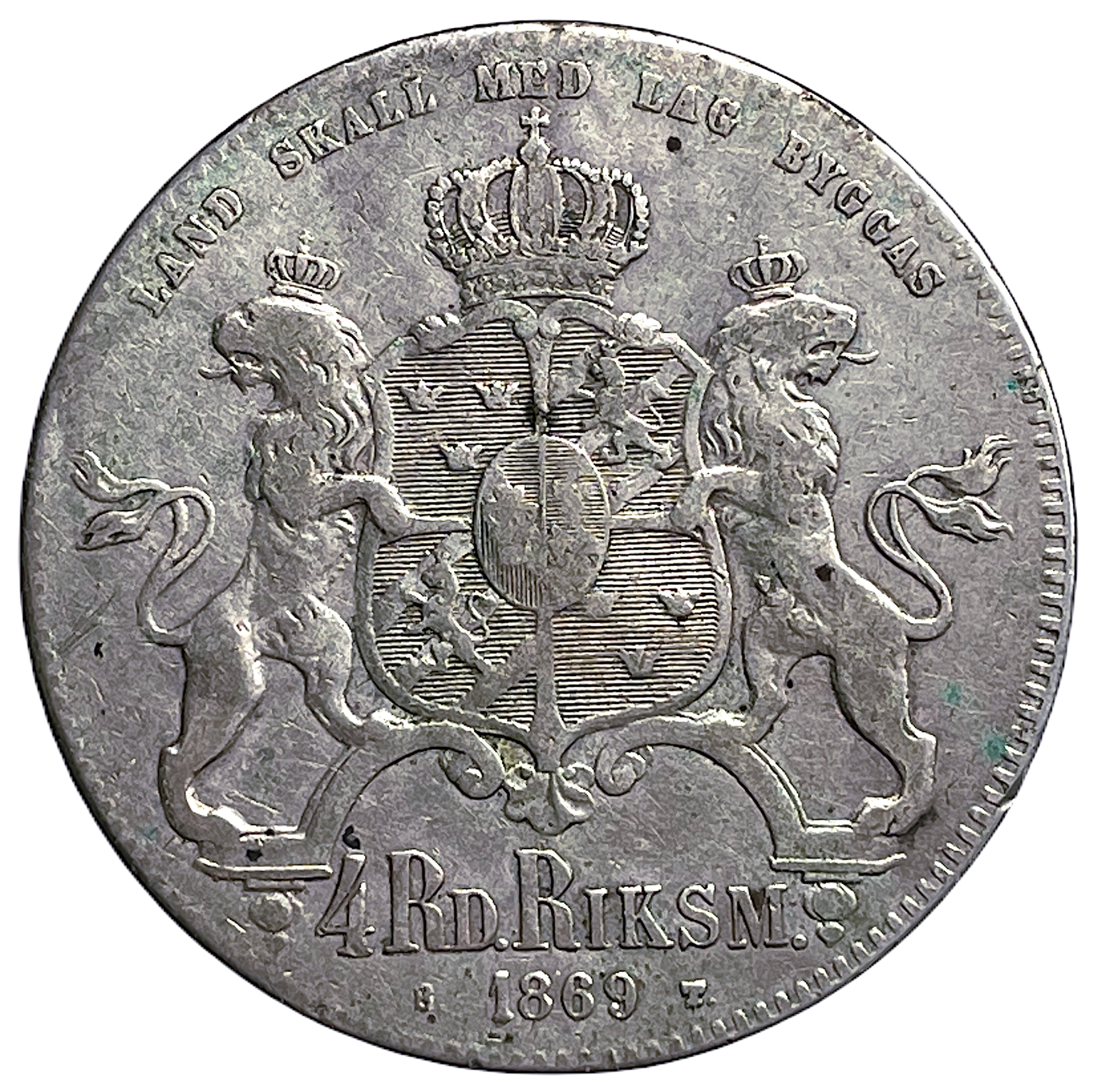 Karl XV - 4 Riksdaler riksmynt 1869