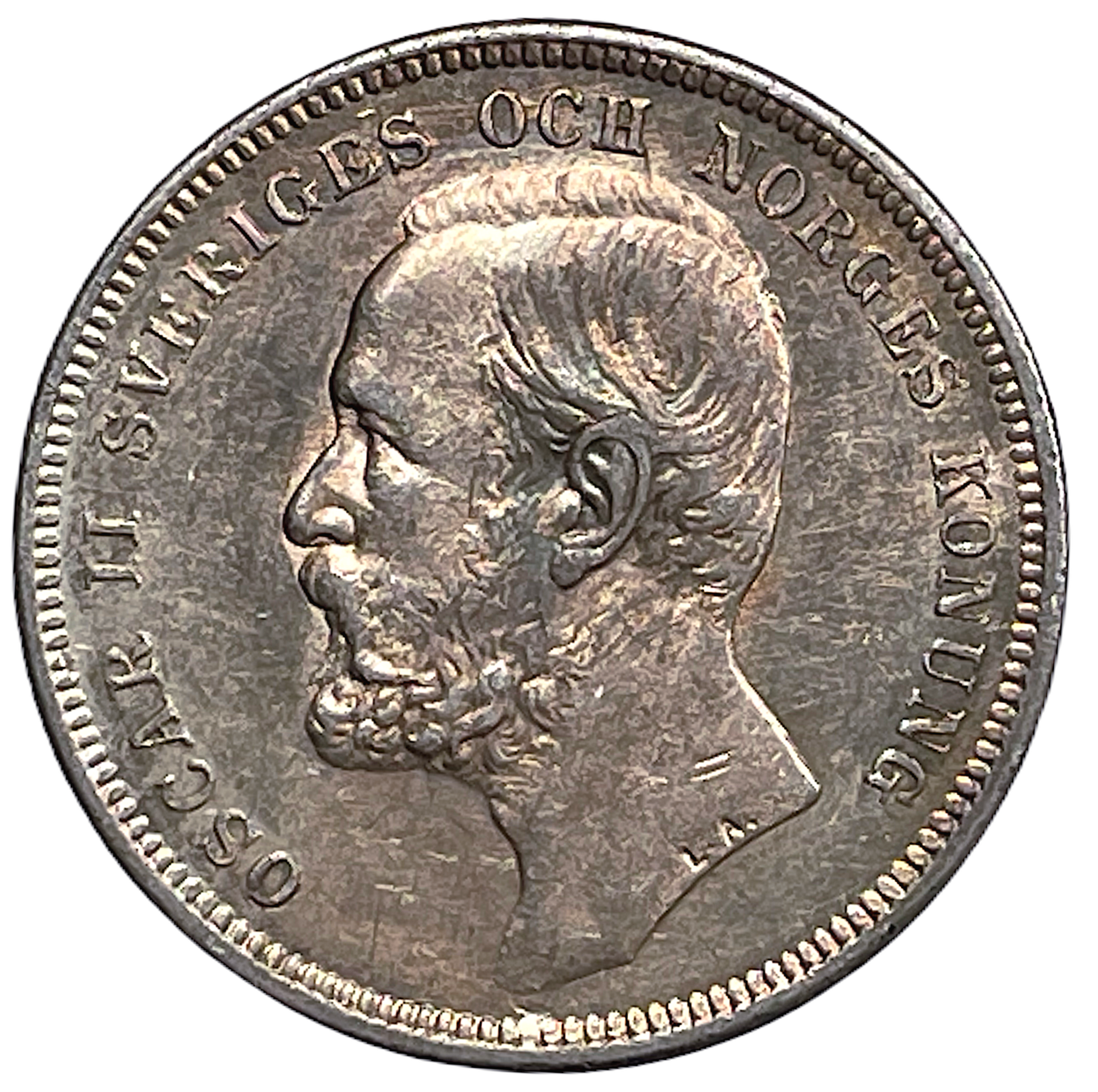 Oskar II - 1 Krona 1890 - Ett tilltalande exemplar