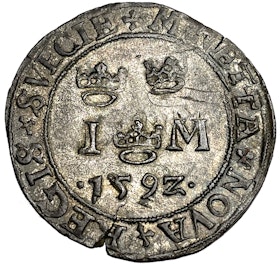 Johan III - Mark 1592 - Ocirkulerat TOPPEXEMPLAR