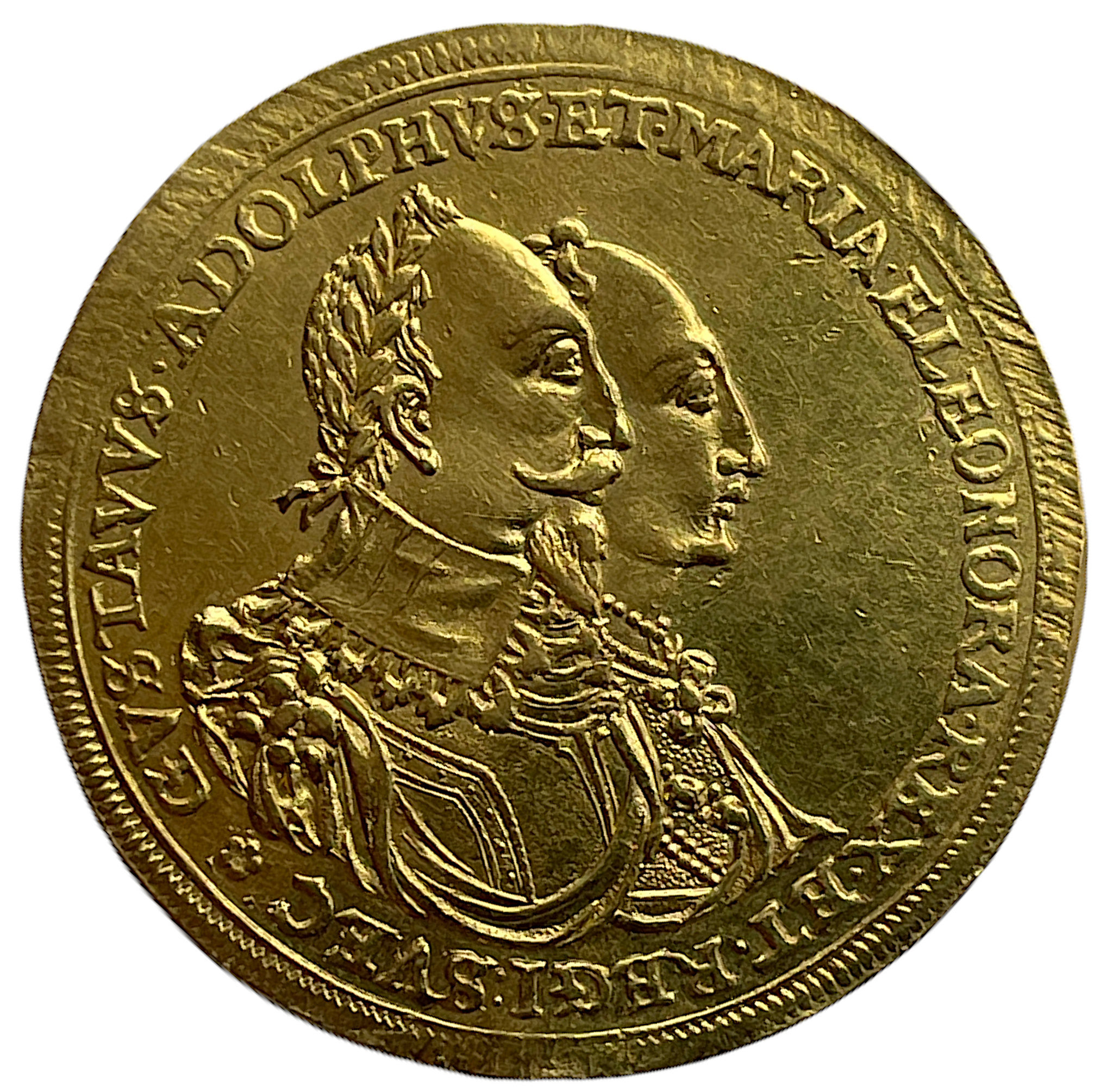 Gustav II Adolf - Augsburg - 2 Dukater 1632 - Ett mycket vackert och skarpt exemplar