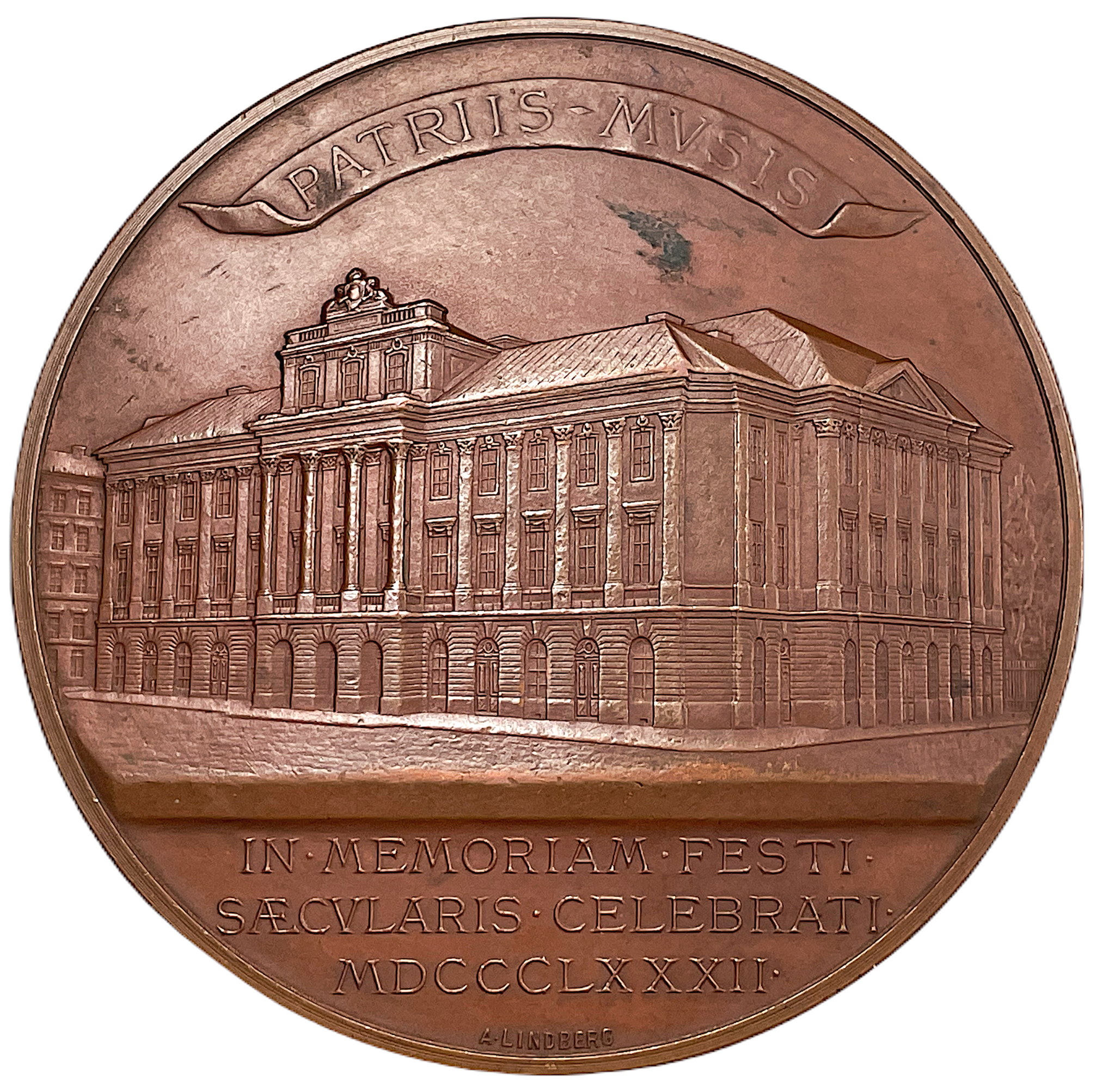 Gamla operahusets 100-årsminne i Stockholm 1782-1882 - Stor pampig medalj av Adolf Lindberg