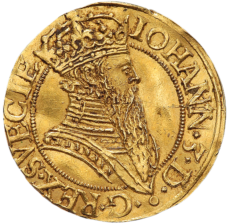 Johan III - Krongyllen 1570 - RRRR - Det bästa av två kända exemplar - En numismatisk toppraritet - En av kronjuvelerna i samlingen - Pris på förfrågan!