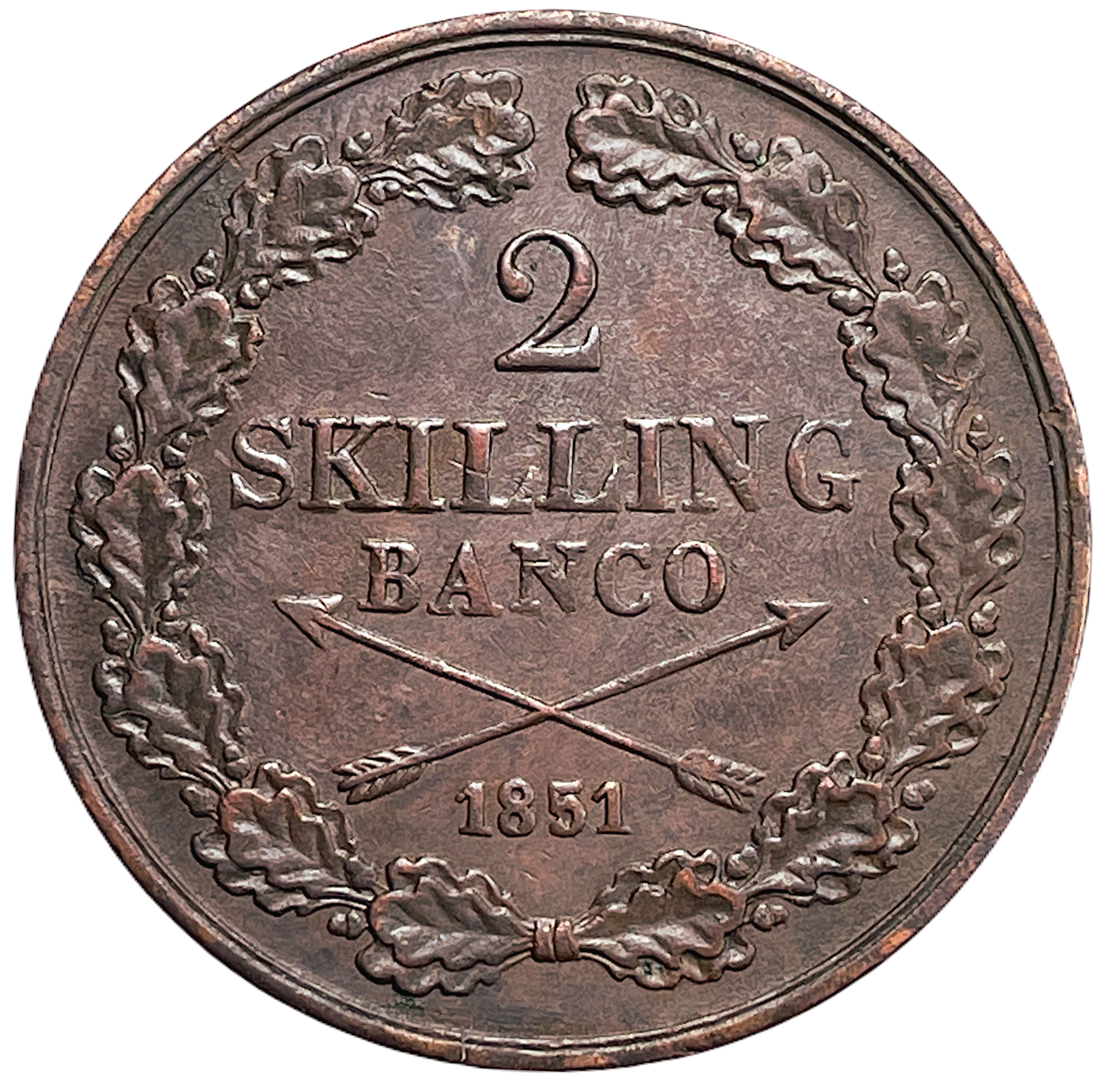 Oskar I - 2 Skilling Banco 1851