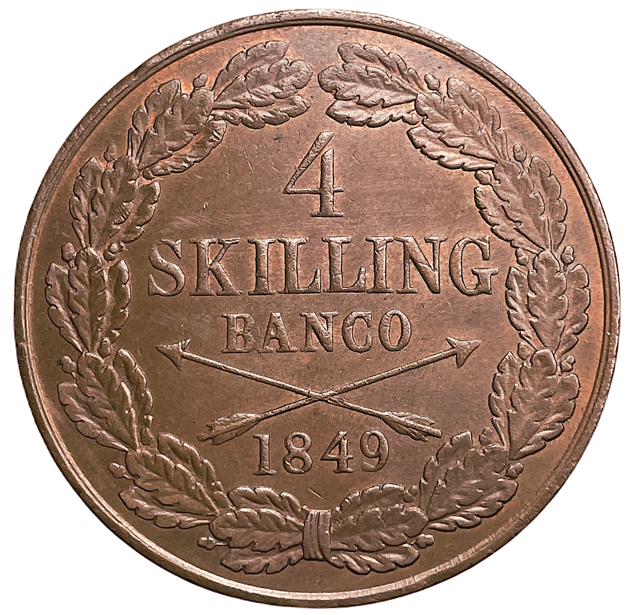 Oskar I - 4 Skilling Banco 1849 - Vackert exemplar