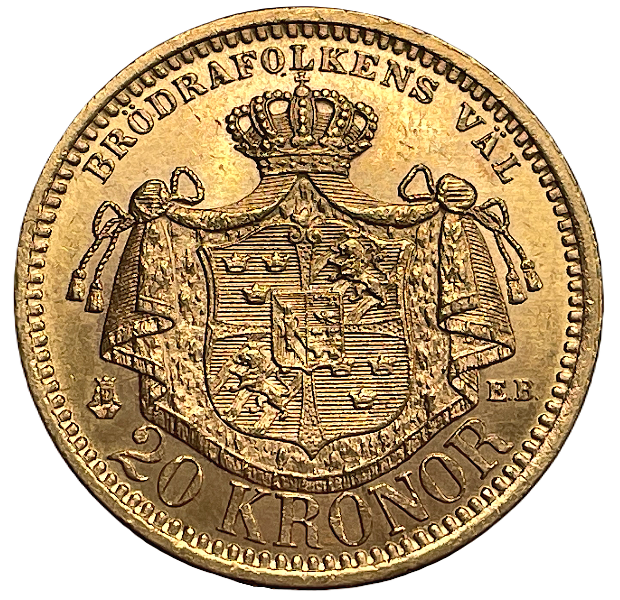 Oskar II - 20 Kronor 1877 med OCH