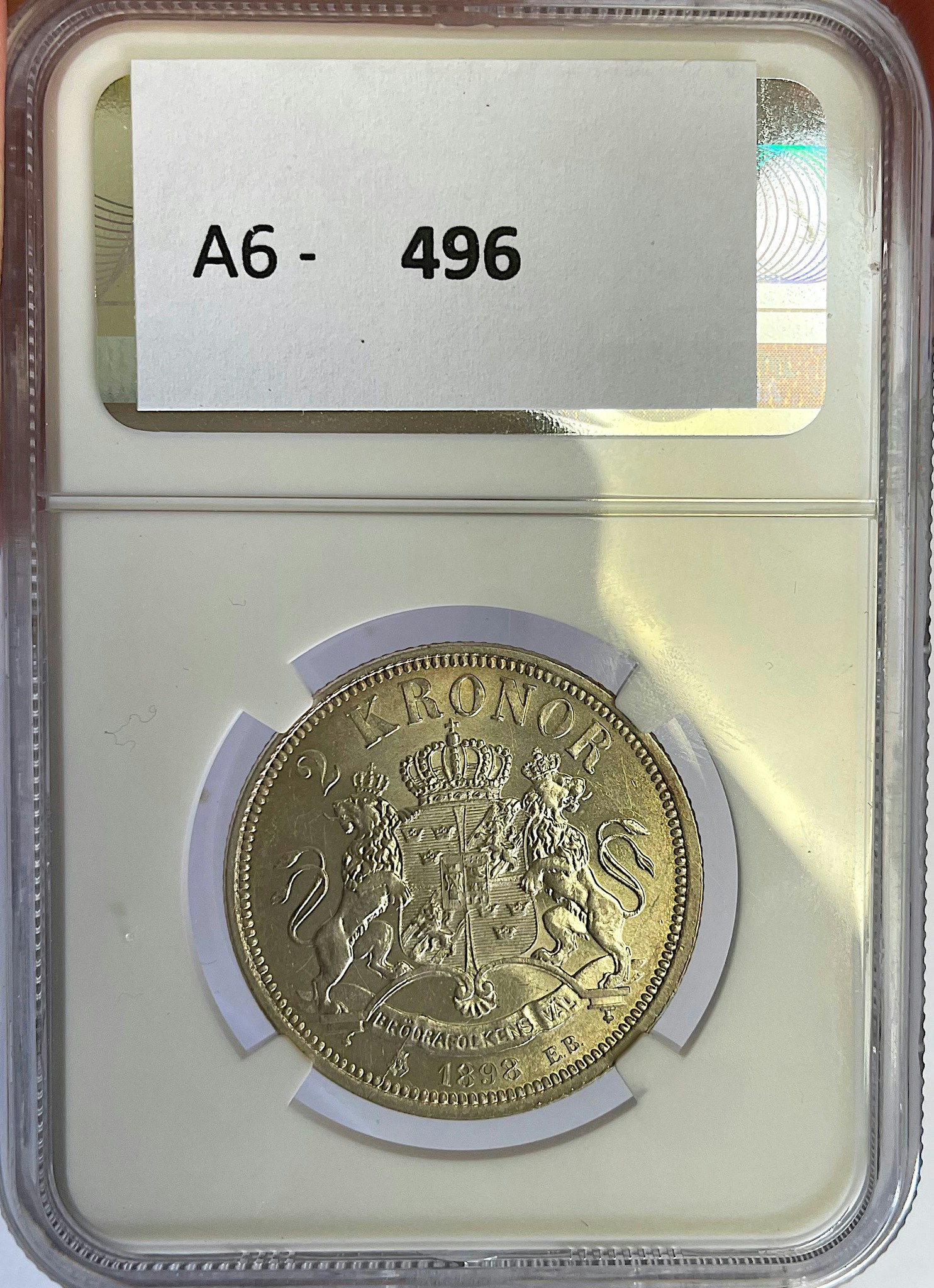 Oskar II - 2 Kronor 1898 - Vackert ocirkulerat exemplar