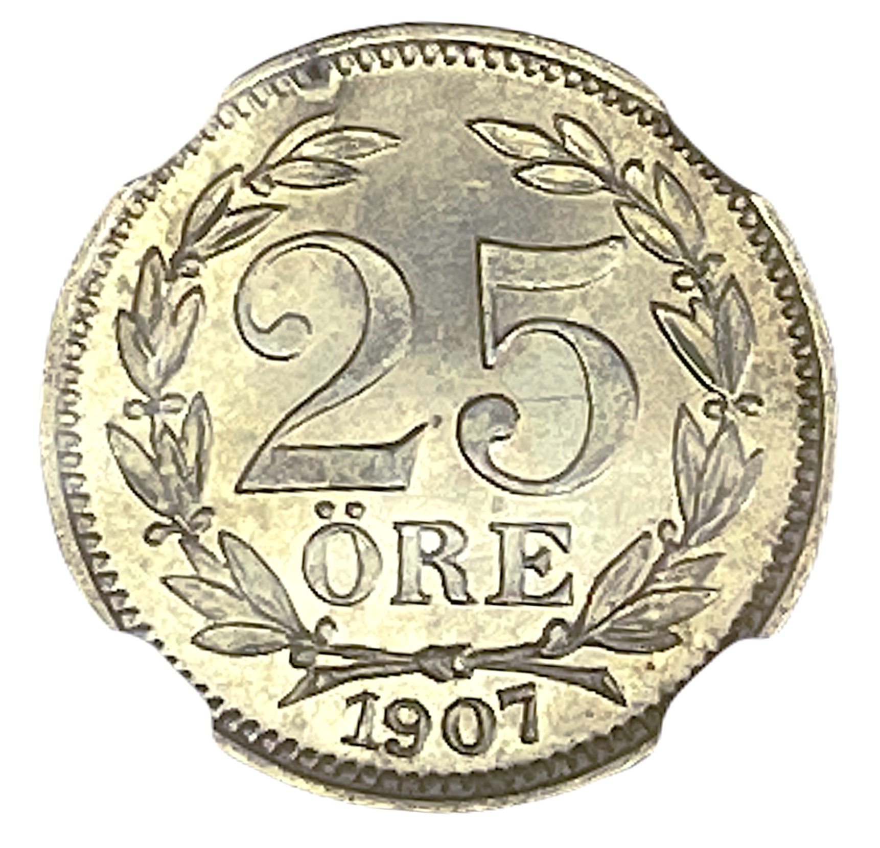 Oskar II - 25 Öre 1907 - Vackert ocirkulerat exemplar - NGC MS64