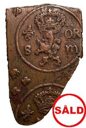 Karl XI - 1/6 Öre SM 1670 - Mynt på outstansad ten - Extremt sällsynt, detta ex ej tidigare noterat i min inventering
