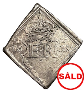 Erik XIV - Gråmunkeholmens myntverk - 16 Öre 1563 med fyrkant i kronringen - Mycket sällsynt variant
