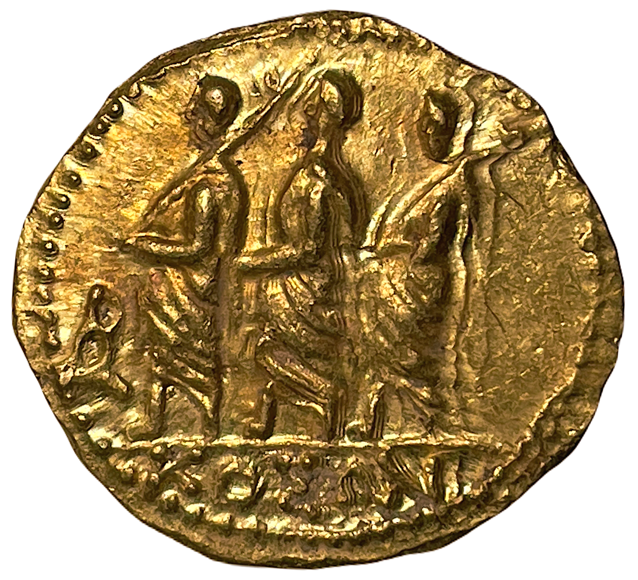 Romerska republiken, Markus Junius Brutus Guldstater ca 43-42 f.Kr - Vackert exemplar med lyster
