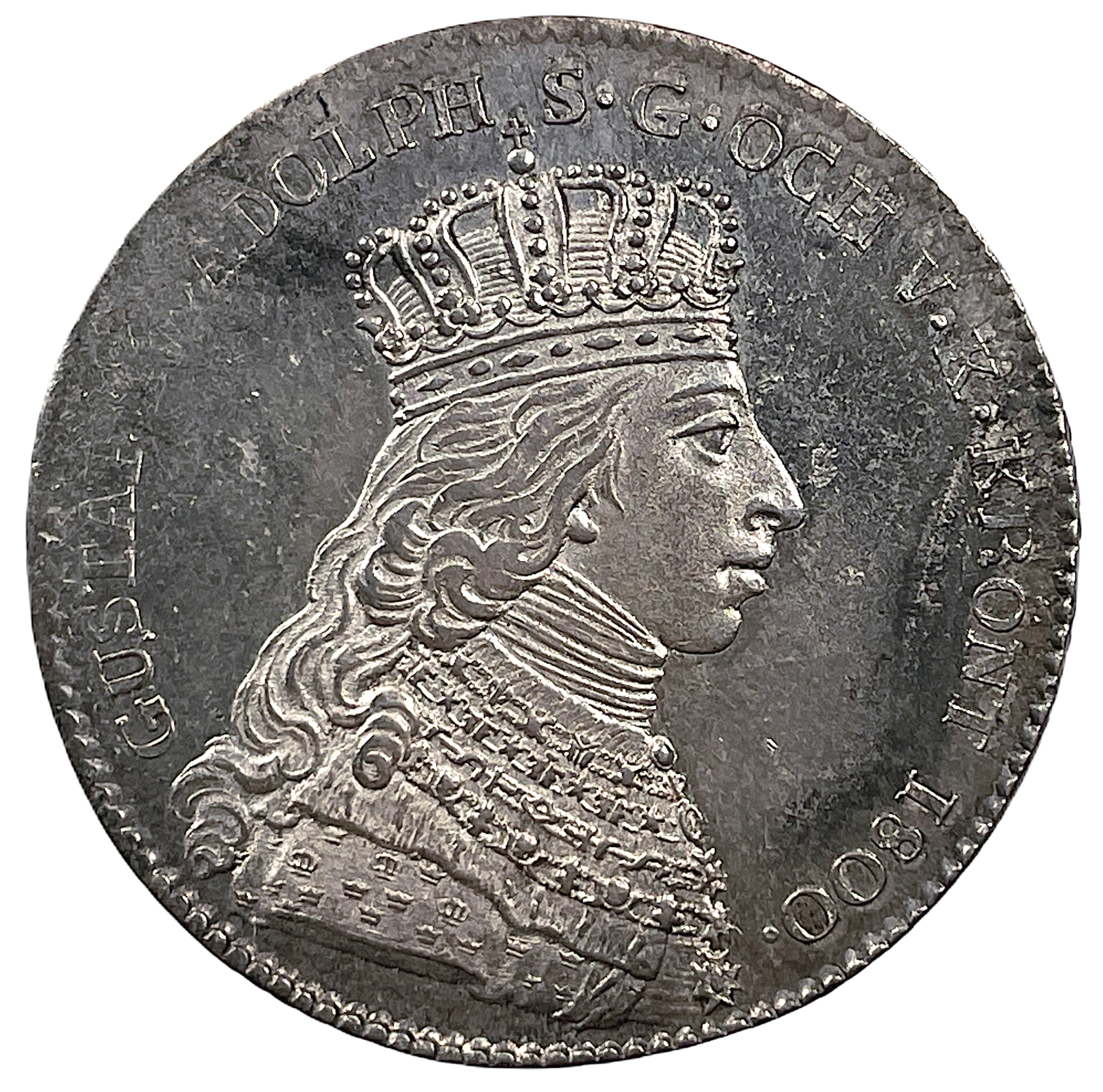 Gustav IV Adolfs kröning - Kastmynt 1/3 Riksdaler 1800 med underbart skarp och frostaktig relief