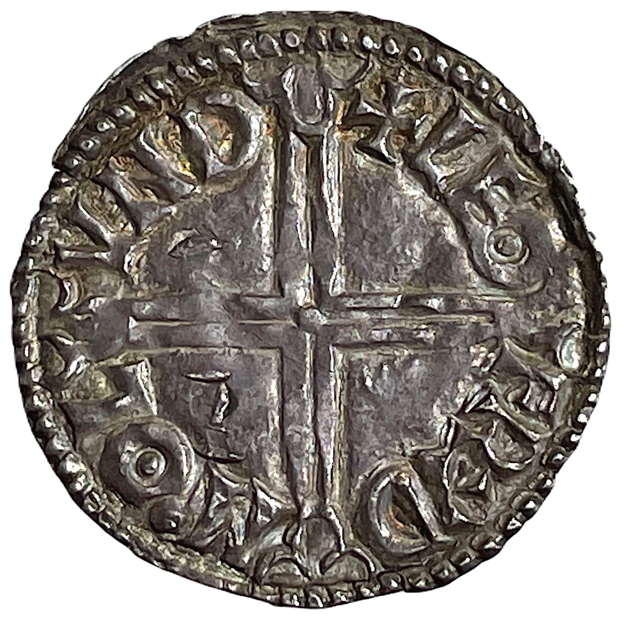Æthelred II (978-1016). LONDON. Penny. Long cross. Mm LEOFRED