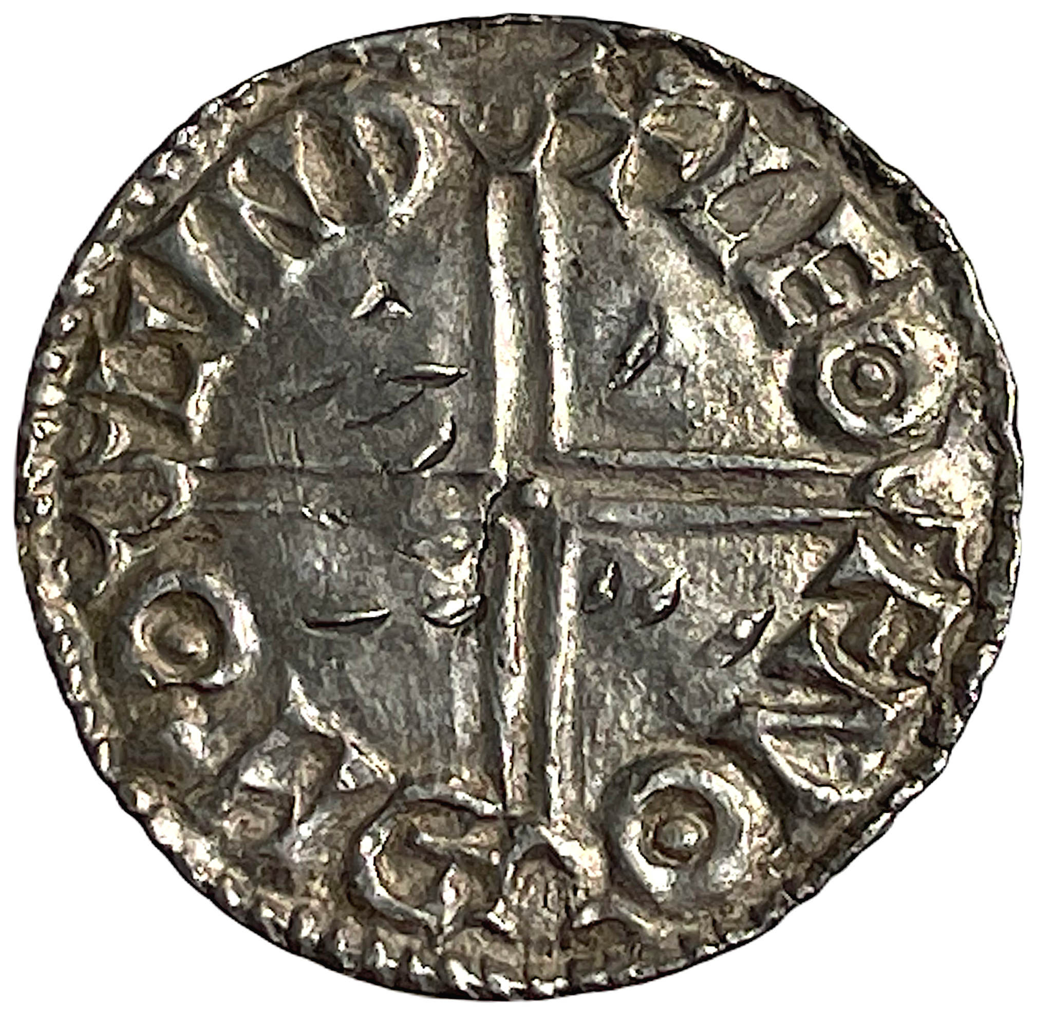Æthelred II (978-1016). LONDON. Penny. Long cross. Mm LEOFNOD