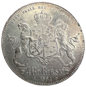 Karl XV - 4 Riksdaler riksmynt 1864