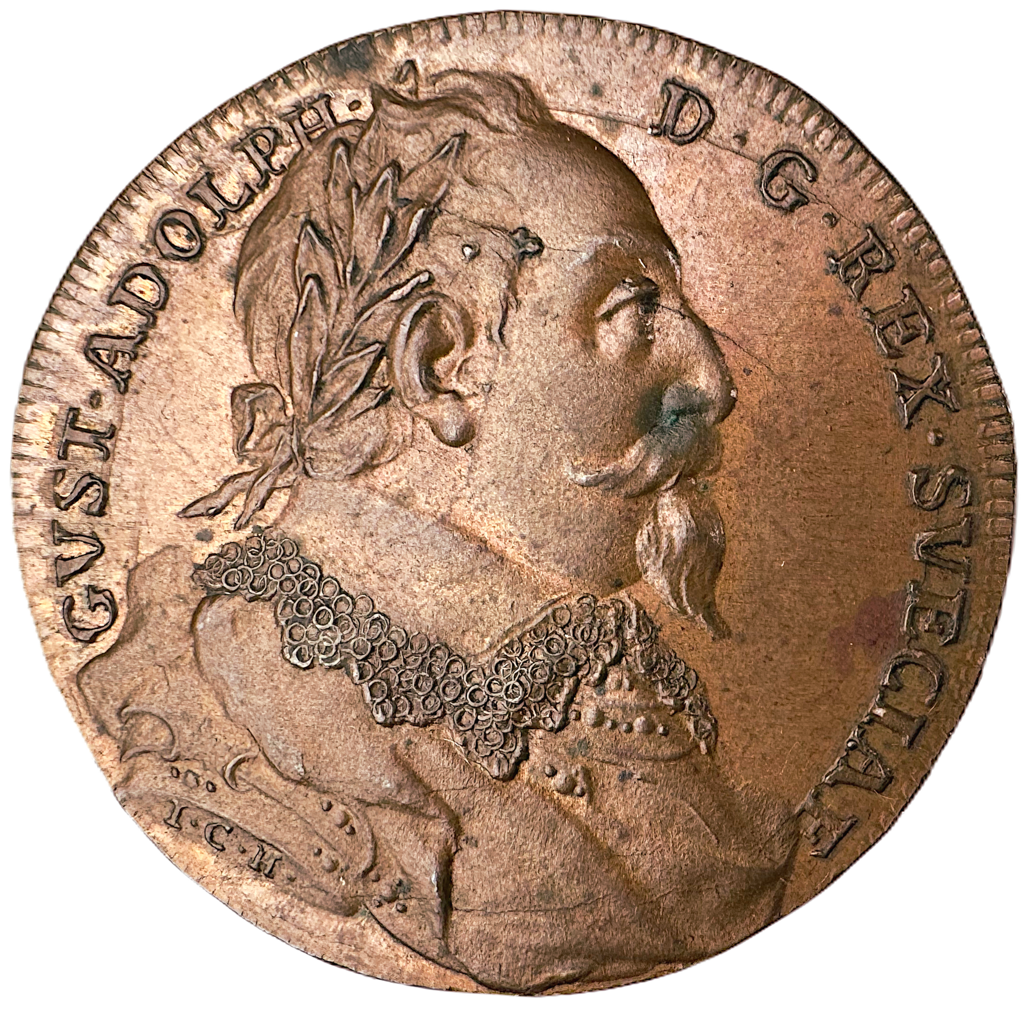Gustav II Adolf av Johann Carl Hedlinger  - Hedlingers regentlängd - Nr 49